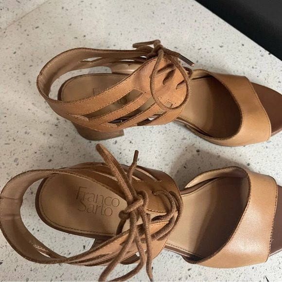 Franco Sarto Leather Lace Up Block Heels​​​​ - Picture 2 of 7